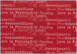 Christmas Linen Look Fabric 140cm - Text - Red