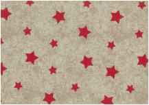 Christmas Linen Look Fabric 140cm - Stars - Grey
