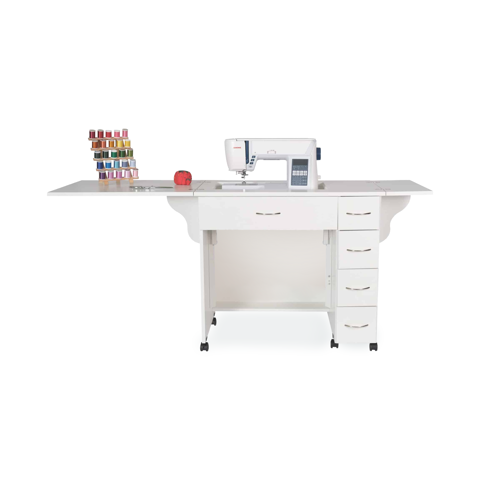 Alice Sewing Cabinet (White) - 173 x 50 x 77 cm