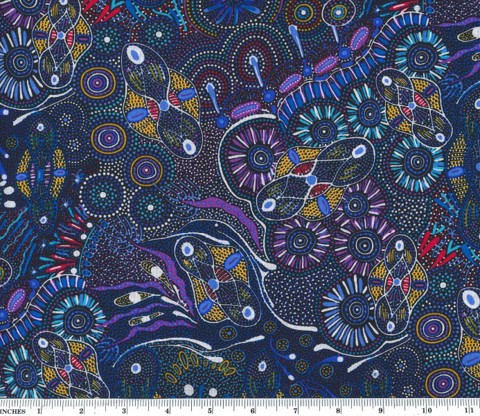 M&S Textiles Australia - Bush Tucker After Rain NT Blue