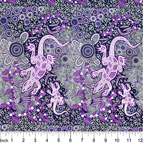 M&S Textiles Australia - Man & Goanna Violet