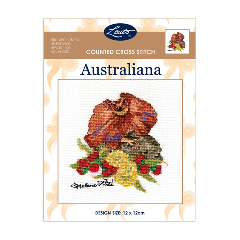 Helene Wild Cross Stitch 12 x 12cm - Frill Neck Lizard