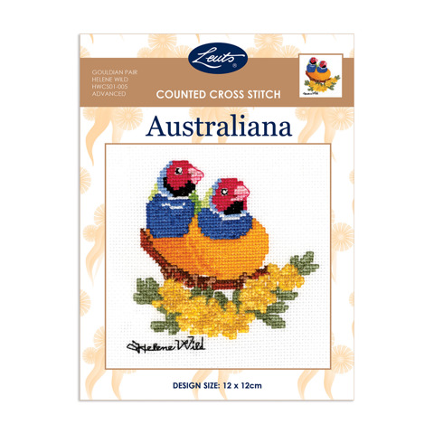Helene Wild Cross Stitch 12 x 12cm - Gouldian Pair