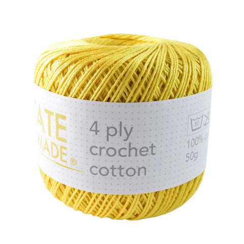 4ply Crochet Cotton BC186 Yellow